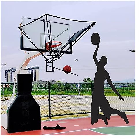 Automatisches Basketball-Rücklaufnetz zum Aufhängen, verstellbare Schießhilfe/Trainingsausrüstung für Basketballkörbe, schwarzer Rebounder-Aufsatz