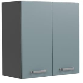 Vicco Hängeschrank R-Line, hängender Küchenschrank, Blau-Grau/Anthrazit, 60 cm