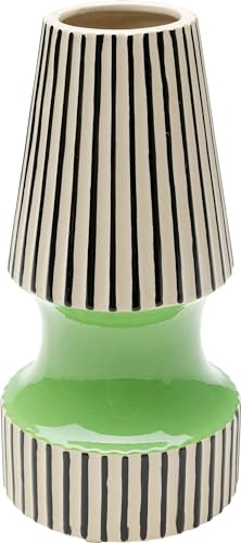 Kare Design Vase Calabria, Grün, Deko Vase, Blumenvase, Porzellan, handgearbeitet, Unikat, 26 cm (H)