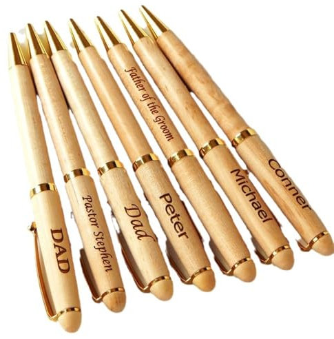 Kugelschreiber Mit Individueller Gravur Und Holzetui – Individuell Gravierter Holzstift Mit Ihrem Namen, Business-Kugelschreiber, Geschenk Für Männer Und Frauen Zum Vatertag, Rot, 17,3 X 5,6 X 2,3