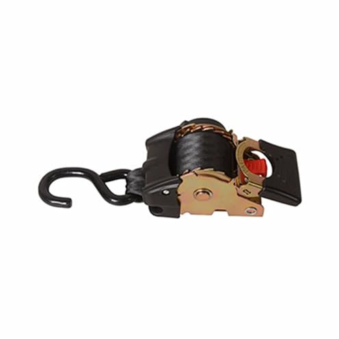 GSJNHY Hochbelastbare Ratschengurte 1 STK Einzel-S-Haken Automatisch einziehbarer Ratschengurt 25 mm x 2,0 m Feste Zurrgurte Ladungssicherung for Motorrad Geländewagen Schiff Kart