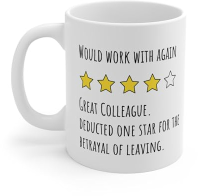 Funny Farewell Mug - Would Work with Again - Great Colleague Leaving Gift - 11 oz Ceramic Coffee Mug