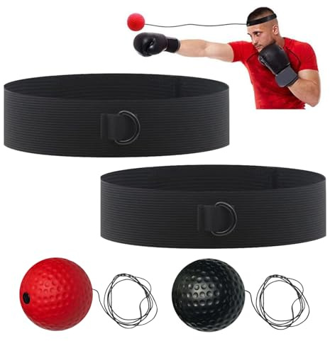 Mikiuly Pelota Entrenamiento de Reflejos Boxeo,Bola de Entrenamiento de Boxeo,Pelota de Reflejos,con 2 Diadema Ajustable,Mejora Las Reacciones de Velocidad,Enfoque y Coordinación de Mano Ojo