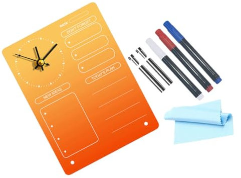 Ciieeo Löschtafel Aus Acryl Transparentes Memo Board Mit Uhr Für Schreibtisch Multifunktionales Memoboard Für Büro Oder Homeoffice Acryl-schreibtafel Zum Organisieren