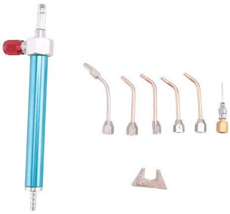 Giuneuow Outil de Bijouterie Chalumeau à Souder à L'Oxygène avec 5 Embouts Équipement à Hydrogène pour Outils de Goldsmith