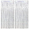 2 Pièces Decoration Rideau Anniversaire Argenté, Rideaux Métallique Argenté Tinsel Rideaux à Franges en Aluminium pour Photos de Fête Argent, Decoration Anniversaire Toile de Fond Anniversaire