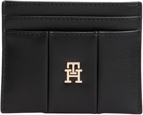 Tommy Hilfiger Donna Porta Carte Icon Holder Quilted Piccolo, Nero (Black), Taglia Unica