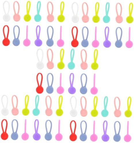 jojofuny 60pièces Clips Magnétiques Pour Câbles Organisateurs De Câbles Colorés Pour Écouteurs Usb Accessoires De Bureau Et Maison