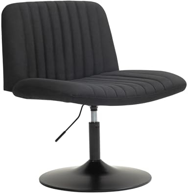 SVITA Emily Loungesessel ohne Armlehne Relaxsessel höhenverstellbar mit Stoffbezug für Wohnzimmer/Schlafzimmer 360° drehbar Schwarz