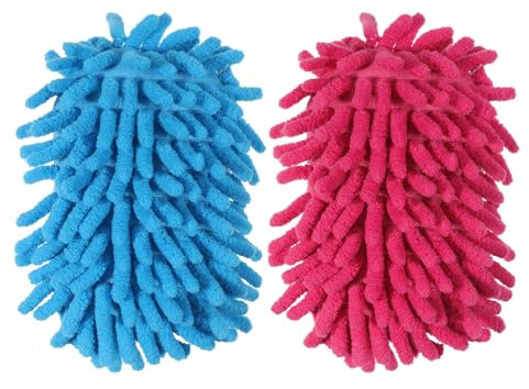 ElevateTech 2Pcs White Board Eraser Blackboard Chalk Eraser Ultra Fine Fiber Dry Wipe Chenille Dust Free Mesh Sponge in Red Blue Washable Suitable Classrooms Offices