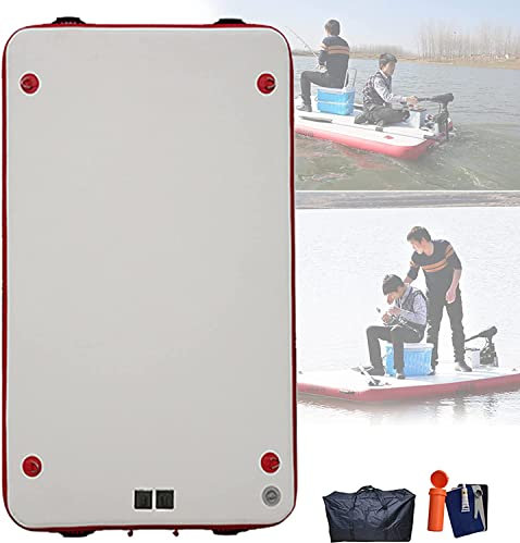 Letto Galleggiante Gonfiabile ad Acqua, Isola per Barche da Rafting, Isola Gonfiabile Galleggiante, Piattaforma per Yacht con Cuscino d'Acqua, Piattaforma Galleggiante ad