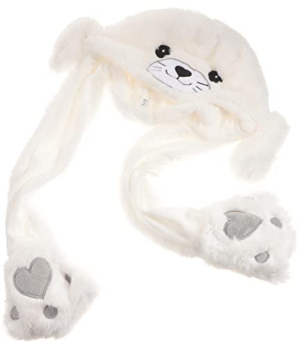HOMOBABE Plüsch Tiermütze Mit Beweglichen Hasenohren Lustiger Cartoon Hut Für Party Karneval Und Kostüm Weiches Kuscheliges Material Einteilig Für Erwachsene Und Jugendliche