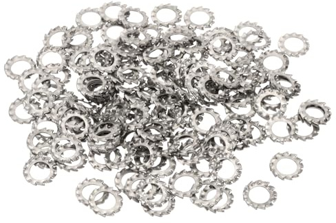 PATIKIL Rondelles Frein Externes M6 â Dents Acier Inoxydable 304 150Pcs | Assortiment de Rondelles Frein Crantées, Argenté pour Équipements Mécaniques, Fixations et Attaches