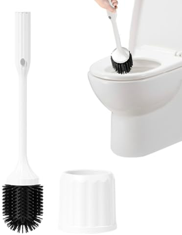 Brosse de Toilettes avec Support - Brosse De Toilettes Électrique avec Support | Raclette Angulaire Flexible Murale pour Entretien Maison