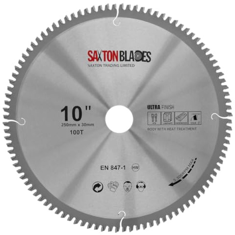 Saxton TCT Negative Rake/Hook Circular Blade 250mm x 100T x 30mm Bore