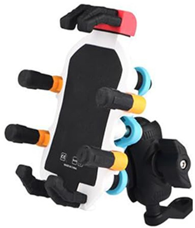 Motorrad-Handyhalterung mit Vibrationsdämpfer, Anti-Vibrationen, Motorrad-Handyhalterung, ABS-Metall-Silikon, für Smartphones, Outdoor-Abenteuer-Halterung