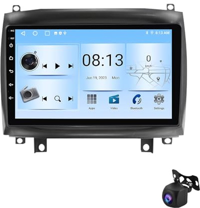 Autoradio Touch Screen Android 13 per Cadillac CTS SRX 2002-2009 navigatore satellitare ricevitore audio per auto integrato schermo touchscreen HD da 9 Bluetooth GPS CarPlay Android Auto(C 4G+WIFI 8C