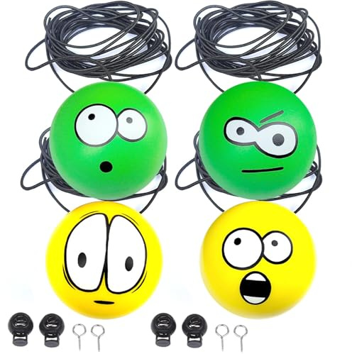 Garagenstoppschild Parkhilfe, 4PCS Garage Parkhilfe, niedliche und lustige große Augen helfen mit Seil, Ballstoppsysteme, Autozubehör für Anfänger, Stopps