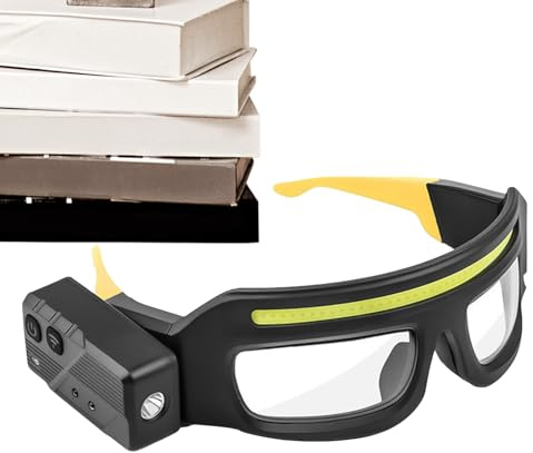 Lunettes de travail – Lunettes de cyclisme de 16,3 cm pour des lunettes sûres, anti-buée avec type C, lumière LED pour la marche , le travail en plein air, la moto, protection contre la