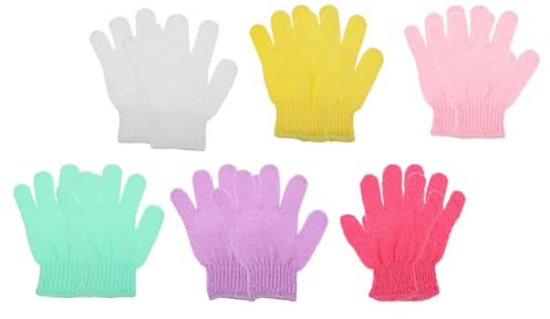 NIYANGLE 10pcs Nylon Exfoliating Shower Gloves for Deep Cleaning and Dead Skin Removal, Lightweight Bathing Gloves with Five-finger Design for Home Back and Skin Exfoliation Random Color