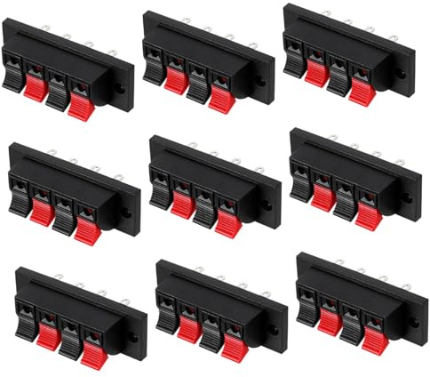 TEHAUX 10 pezzi Connettori Terminali Altoparlante Morsettiera Casse Acustiche con Viti Indicatori e Resistente Collegamento Stabile per Impianti Audio Casa e Auto