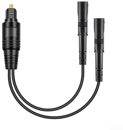 Optischer Audio-Splitter, 1 Eingang, 2 Ausgänge, für Toslink-SPDIF-Adapter für TV-Soundbar-Receiver, Gaming-Konsole mit Lautstärkeregler (1 Stück)