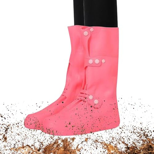 Protezione stivali impermeabile | elastico resistente alle macchie 1 paio | copri stivali da pioggia impermeabile - per fanghi e neve, estate viaggi, giardinaggio, lavoro cortile spiaggia, Rosa, Large