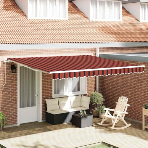 Owoxanthellate Tenda da sole retrattile, arancione, 400 x 300 cm, resistente ai raggi UV, in poliestere e alluminio, struttura stabile per terrazze, balconi, moderni, parasole, crea una zona