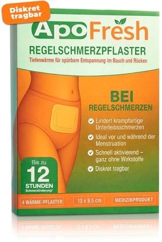 ApoFresh® Wärmepflaster Periode 4er Pack gegen Schmerzen Regelschmerzen 12h