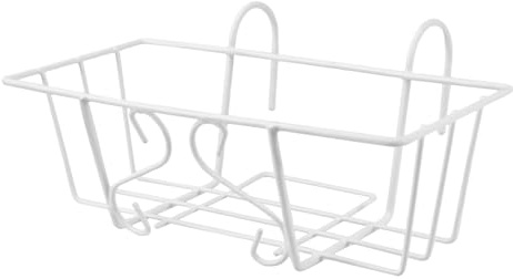 Alasum Portavaso Rettangolare da Appendere in Ferro Bianco Supporto per Piante Balcone E Casa Rack a Fiori Appeso Decorativo per Giardino E Davanzale
