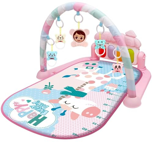 Tappetino da gioco per la palestra del bambino con musica e luce Centro attività facile e sicuro per il bambino con ciondolo a sonaglio Tappetino per la pancia, giocattoli per neonati bambini picco