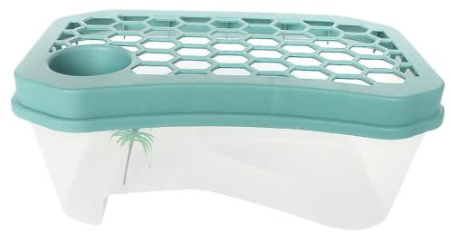 Akvarium sköldpaddor - 15,74 * 9,05 * 6,29 tum Aquatic Terrarium husdjur, vattensköldpaddstankar och akvarier skrivbordet Hemuppfödning Reptil Eremitkräftor Kräftor Sköldpadda Sola Varda