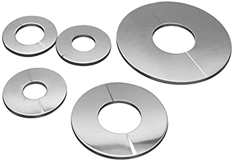 Flangia divisa da parete, piastra rotonda in acciaio inox per tubi di diametro 51 mm/35 mm/24 mm, 5 pezzi, argento