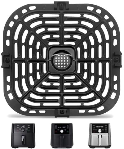 Air Fryer Replacement Grill Pan Fit for Instant Vortex Plus Gourmia 6 Quart Air Fryer, Air Fryer Rack Replacement Parts Accessories Grill Plate Crisper Plate Tray, Non-Stick, Dishwasher Safe (6 QT)