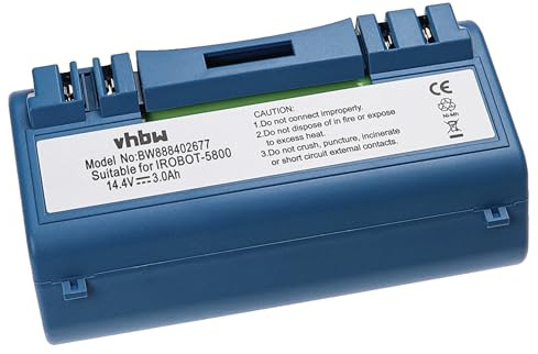 vhbw Batterie Compatible avec iRobot Scooba 330 | 340, 390, 5800, 350, 380, 385, 5832, 5806, 34001 robot électroménager bleu (3000mAh, 14,4V, NiMH)