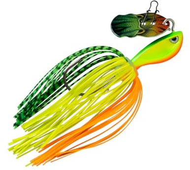 Rapala - Leurre de Pêche Rap-V Perch Bladed Jig Construction Sans Plomb (Bismuth) - Leurre Eau Douce Coulant - Profondeur de Nage Variable - Taille 8cm / 15g - Fabriqué en Estonie - Fire Tiger