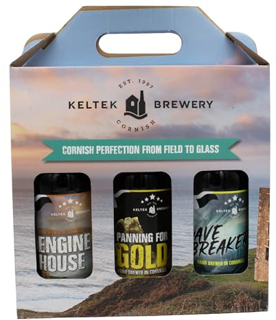 Keltek Brewery Real Ale 3 x 500ml Glass Bottles Mixed Case | Authentic Cornish Ale Hamper, Full Mix