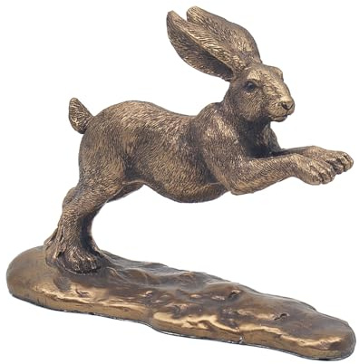 The Leonardo Collection Reflections - Figura de Liebre bronceada para el hogar y la Oficina, Adornos de decoración del hogar, Regalo para Mujeres y Hombres, Hermosa Figura para Interiores y