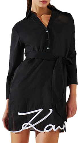 Karl Lagerfeld Femme Karl Dna Signature Beach Dress Black L