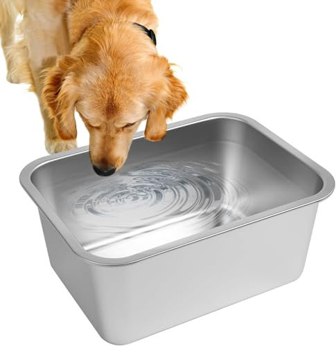 Lonepetu 11.4 L Stainless Steel Dog Bowl, Durable Extra Large Dog Water Bowl, Large Capacity Pet Bowls for Dogs Anti Fall and Easy to Clean Metal Dog Bowls for Large & Giant Dogs 36 * 27 * 15cm