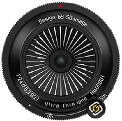 SGimage 24 mm F6.3 manuell pancake-lins – ultratunt, metallhölje, 74 g lätt, kompatibel med FX-Mount-kameror för fullformat och APS-C svart