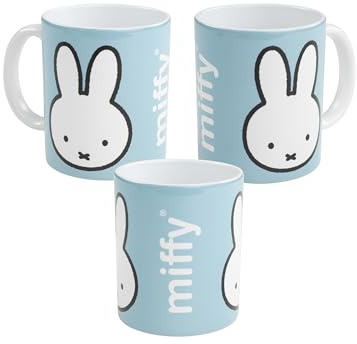 Miffy - Taza de café (cerámica, 320 ml), diseño de conejo, color azul