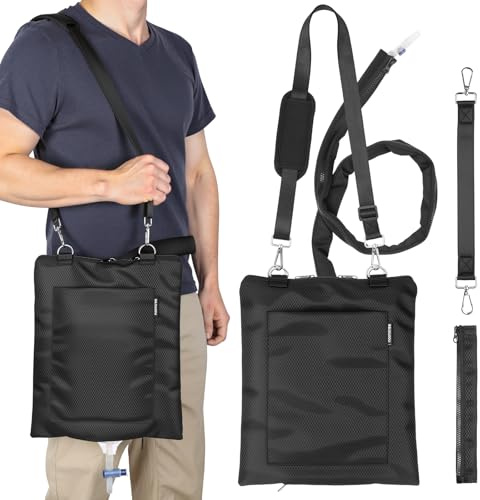 Hoomtree Catheter Bag Holder, Urine Drainage Bag Holder with Drain Tube Cover, for Urostomy Foley Catheter Users, Water-Resistant & Machine washable, Privacy & Secure, fit for Wheelchair, Walker & Bed
