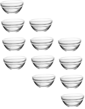 POPETPOP 12pièces Récipient Alimentaire Verre Bols Pour Pudding Et Gâteaux Empilables Et Transparents