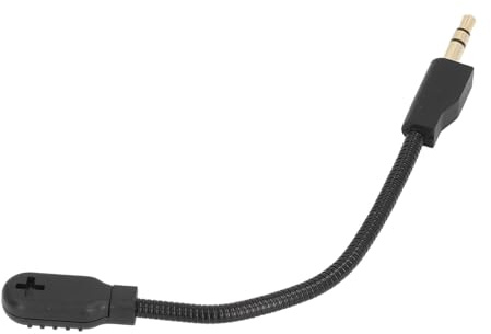Goshyda Ersättningsspelmikrofon med Skumskydd Brusreducerande Avtagbar Mikrofonbom 3,5 Mm Uttag för Trådlöst Spelheadset Justerbar Arm Guldpläterad Kontakt