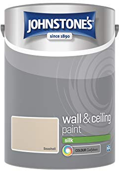 Johnstone's - Wall & Ceiling Paint - Seashell - Silk Finish - Emulsion Paint - Fantastic Coverage - Easy to Apply - Dry in 1-2 Hours - 12m2 Coverage per Litre - 2.5L