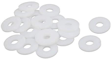 sourcing map 20 Stück PTFE Unterlegscheiben Dichtung 18mm Außendurchm. Weiß | 6mm Innendurchm., 2mm Dicke, für Wasserhahn Rohr Wasserschlauch
