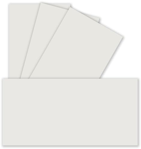 25 Einzel-Karten DIN Lang - 9,9 x 21 cm - 240 g/m² - Hellgrau - Bastelpapier - Tonkarton - Ideal zum bedrucken für Grußkarten und Einladungen