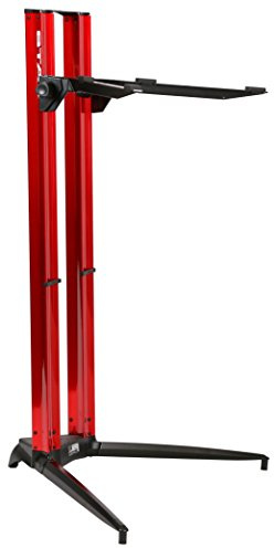 STAY Piano Keyboardständer 120 cm 1 Auflage Rot | Aluminium, elegantes Design, hohe Stabilität, schneller Aufbau, Profi-Einsatz