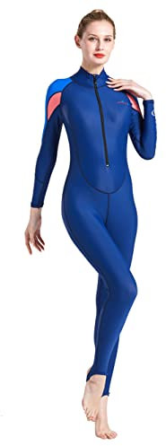 Damen Herren Lange Ärmel Tauchanzug One Piece UV-Schutz Badeanzug (L, Damen)
